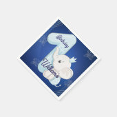 Süßer Baby Elefant erster Geburtstag Serviette (Ecke)