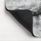 Süßer Baby-Elefant Schwarz-Weiß-Aquarell-Kunst Mousepad (Ecke)