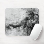 Süßer Baby-Elefant Schwarz-Weiß-Aquarell-Kunst Mousepad (Mit Mouse)