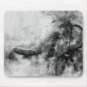 Süßer Baby-Elefant Schwarz-Weiß-Aquarell-Kunst Mousepad (Vorne)