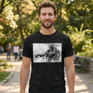 Süßer Baby-Elefant Schwarz-Weiß-Aquarell T-Shirt