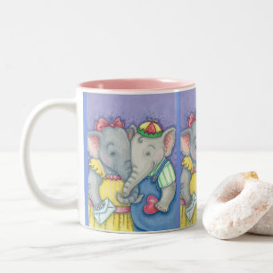 SÜßER BABY-ELEFANT-TASSE ZWEIFARBIGE TASSE
