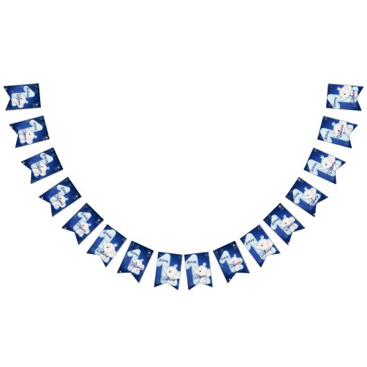 Süßer Baby-Elefant zum ersten Geburtstag Wimpelkette (Alle)