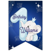 Süßer Baby-Elefant zum ersten Geburtstag Wimpelkette (Erste Fahne)