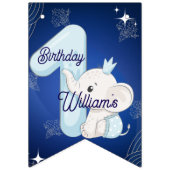 Süßer Baby-Elefant zum ersten Geburtstag Wimpelkette (Dritte Fahne)