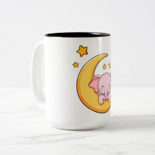Süßer Baby-Elefant Zweifarbige Tasse
