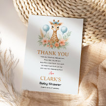 Süßer Baby-Giraffen-Junge-Baby-Shower | Blaues Saf