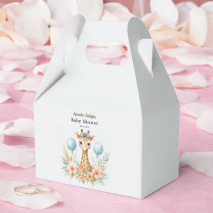 Süßer Baby-Giraffen-Junge-Baby-Shower   Blaues Saf Geschenkschachtel