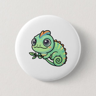 Süßer Baby-Grün-Chamäleon-Knopf Button