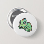 Süßer Baby-Grün-Chamäleon-Knopf Button (Vorne & Hinten)