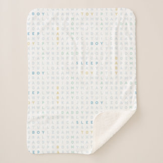 Süßer Baby-Junge Alphabet ABCs Pastellfarben Blau Sherpadecke