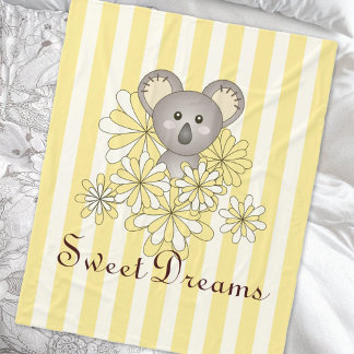 Süßer Baby Koala Bär mit gelben Streifen für Kinde Fleecedecke
