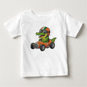 SÜßER BABY-KROKO RENNAUTOFÜHRER BABY T-SHIRT