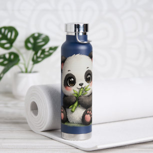 Süßer Baby-Panda, der Bambus aus Edelstahl isst  Trinkflasche