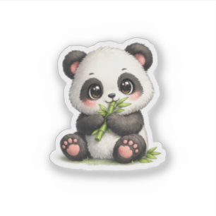 Süßer Baby-Panda, der Bambus-Vinyl-Aufkleber isst Aufkleber