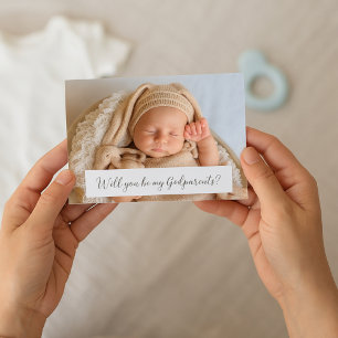 Süßer Baby-Patenonkel-Vorschlag-Foto Einladung