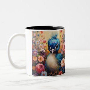 Süßer Baby-Pfau Zweifarbige Tasse