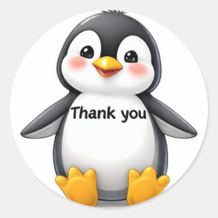 Süßer Baby-Pinguin "Danke" Aufkleber 