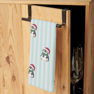 Süßer Baby Pinguin mit Weihnachtsmannmütze Weihnac Geschirrtuch