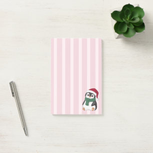 Süßer Baby Pinguin mit Weihnachtsmannmütze Weihnac Post-it Klebezettel