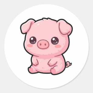 Süßer Baby-Schwein-Klassiker-Aufkleber Runder Aufkleber