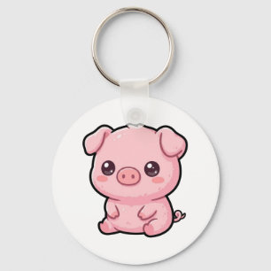 Süßer Baby-Schwein-Knopf-Schlüsselanhänger Schlüsselanhänger