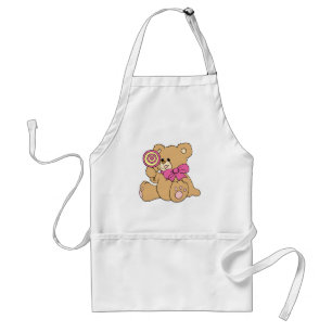 Süßer Baby-Teddybär mit Lutscher Schürze