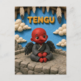 Süßer Baby Tengu, Mythisch Postkarte