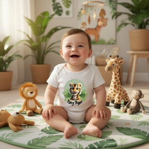 Süßer Baby-Tiger Dschungel-Kinderzimmer personalis Baby Strampler