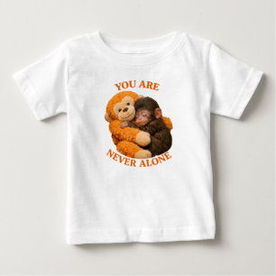 Süßer Babyaffe Punch mit Plüschaffe - Baby T-shirt
