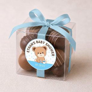 Süßer Babybär-Aufkleber (Blau) Runder Aufkleber