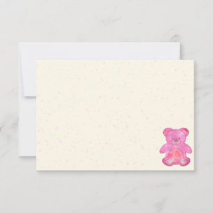Süßer Babybär in rosa Blank Cremeweiß Mitteilungskarte