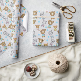 Süßer Babybär und Zebra Geschenkpapier