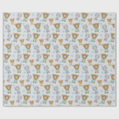 Süßer Babybär und Zebra Geschenkpapier (Flach)