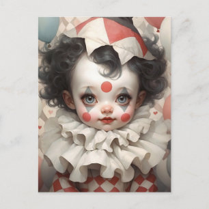 Süßer Babyclown mit Vintage-Farben Postkarte