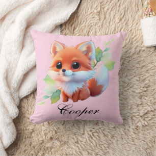 Süßer Babyfuchs Botanische Freunde des Waldes Kissen
