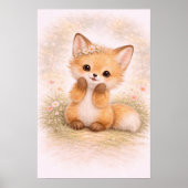Süßer Babyfuchs Neutrales Kinderzimmer Kinder Poster (Vorne)