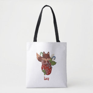 Süßer Babyfuchs und Weihnachts-Handschuh Tasche