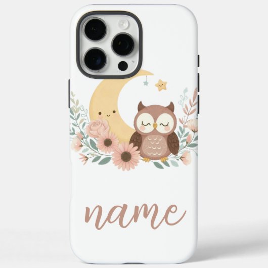 Süßer Babykauz mit Mond Case-Mate iPhone Hülle (Rückseite)