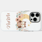 Süßer Babykauz mit Mond Case-Mate iPhone Hülle (Rückseite (Horizontal))