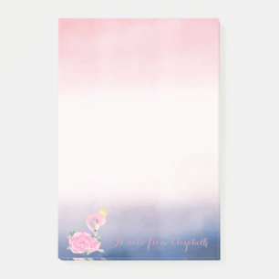 Süßer Babyrosa Flamingo Blumenstrauß Post-it Klebezettel
