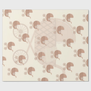 Süßer Babywagen Geschenkpapier