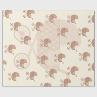 Süßer Babywagen Geschenkpapier