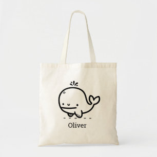 Süßer Babywal - Kawaii Meerestier Linienkunst Tragetasche