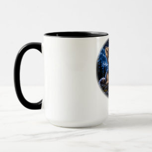 Süßer Babywolf unter dem sternenklaren Mond – Kind Tasse