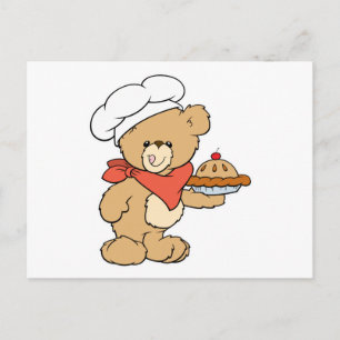 Süßer Bäcker Bär Postkarte