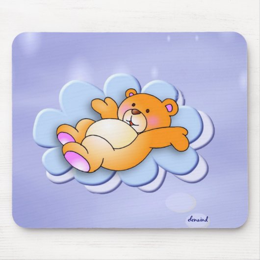 Süßer Bär auf der Wolke Mousepad (Vorne)