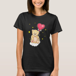 Süßer Bär auf Wolken Sterne Herz Ballon Teddybär T-Shirt