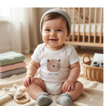 Süßer Bär Baby Body | Minimalistischer Wald