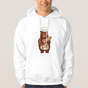 Süßer Bär Bäcker mit französischem Brot Chef T-Shi Hoodie